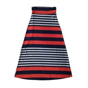 Pink Blush Horizontal Striped Red White & Blue Maxi Length Skirt Women's Medium